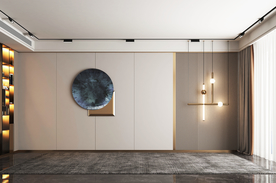 现代轻奢客厅空场景