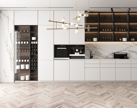 现代极简轻奢餐厅背景墙