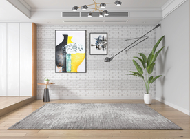 北欧3D客厅沙发背景墙