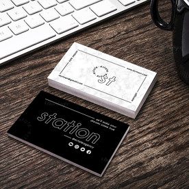 简约通用名片双面PSD展开图图