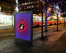 巴士brt地铁公交站广告样机