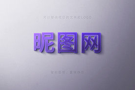 紫色字体徽标和文字效果