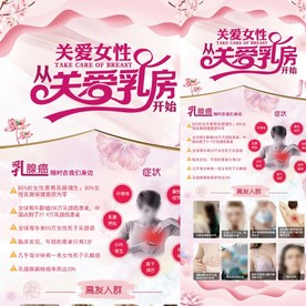 关爱女性乳腺健康海报展架