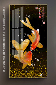 原创玄关鲤鱼鸿运当头装饰画