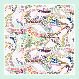 大牌字母方巾分层