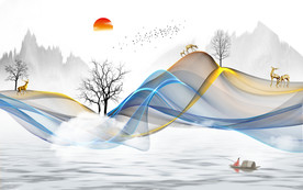 新中式电视背景墙