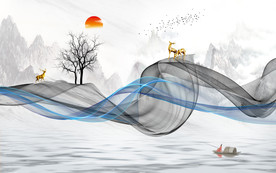 新中式电视背景墙