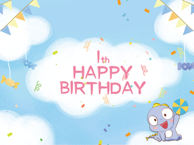 卡通小恐龙生日海报