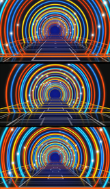 绚丽霓虹拱形光线带视频素材