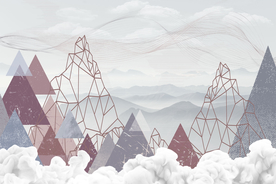 意境几何三角形背景墙