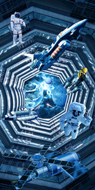 太空宇宙星球宇航员玄关背景墙