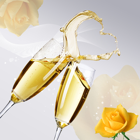 金色艺术酒杯餐厅装饰画