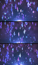 炫彩三维音符粒子上升特效背景