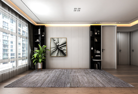 现代轻奢黑白灰客厅沙发背景墙