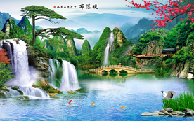 山水画水墨山水画 意境山水