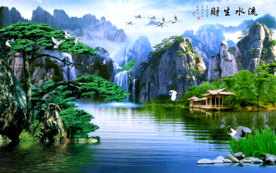 山水画水墨山水画 意境山水