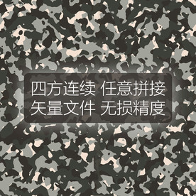 矢量迷彩印花四方连续图案