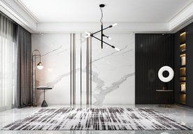 现代轻奢客厅沙发背景墙