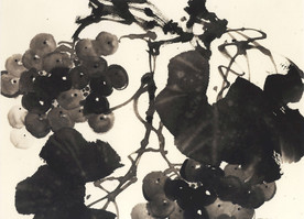 黑白水墨画葡萄