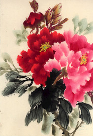 牡丹国画花开富贵水墨牡丹花