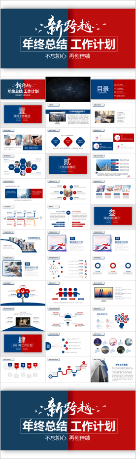 商务简约年终工作总结PPT
