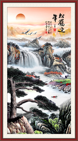 松鹤延年迎客松