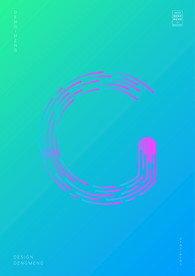 创意字母G渐变海报艺术