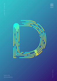 创意字母D渐变海报艺术