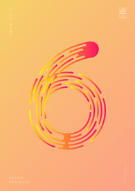 创意数字6渐变海报艺术