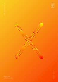 创意字母X渐变海报艺术