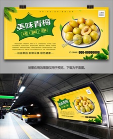 青梅易拉宝展架单页展板挂画海报