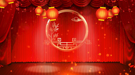 中国风喜庆相声舞台背景视频