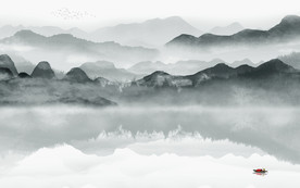 背景墙意境新山水画 TIF分层