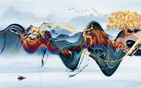 新品意境新山水画 TIF分层