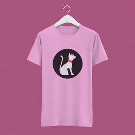 粉色女孩T恤logo样机