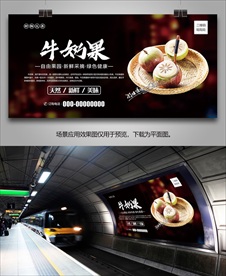 牛奶果易拉宝展板单页海报挂画