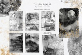 水彩水墨背景底图扫描手绘插画