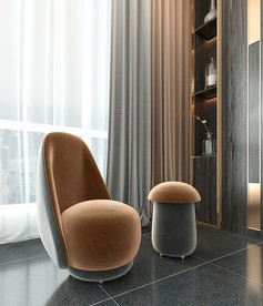 艺术丝绒椅子边几