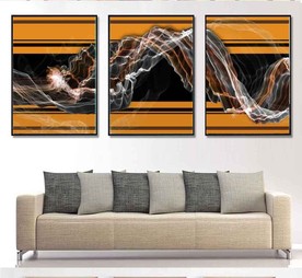 新中式抽象山水飘带装饰无框画