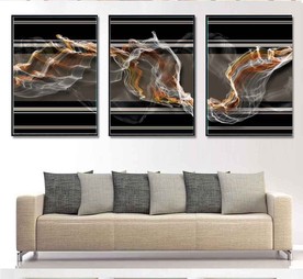 新中式抽象山水飘带装饰无框画