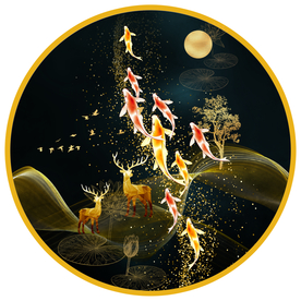 北欧现代圆形装饰画