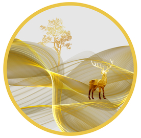 北欧圆形麋鹿装饰画