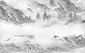 山水纹大理石背景墙