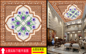 欧式花纹天顶壁画