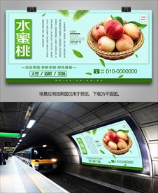 水蜜桃展架灯箱易拉宝展板单页