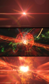 红色粒子星云扩散特效视频