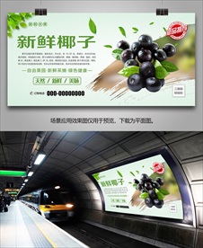 椰子海报展架灯箱易拉宝单页展板