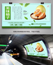 柚子单页挂画海报展架灯箱展板