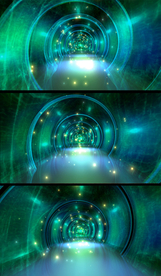 4K绿色螺形隧道推进视频背景