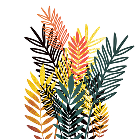 植物渐变装饰元素